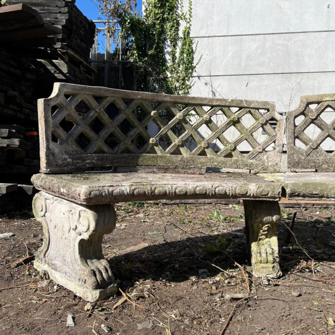 Reconstituted stone bench