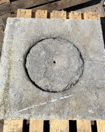 Blue stone manhole cover