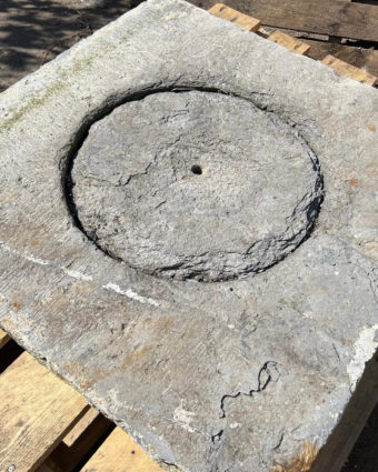 Blue stone manhole cover