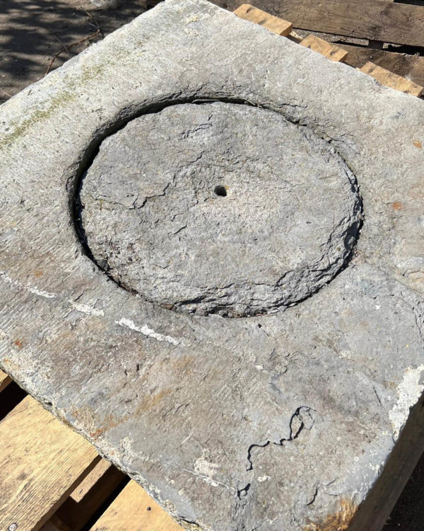 Blue stone manhole cover