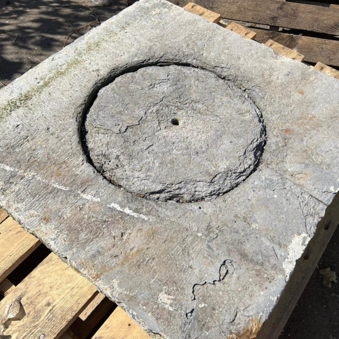 Blue stone manhole cover