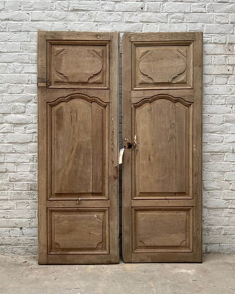 Double porte de placard décapée style Louis XV 120x175cm
