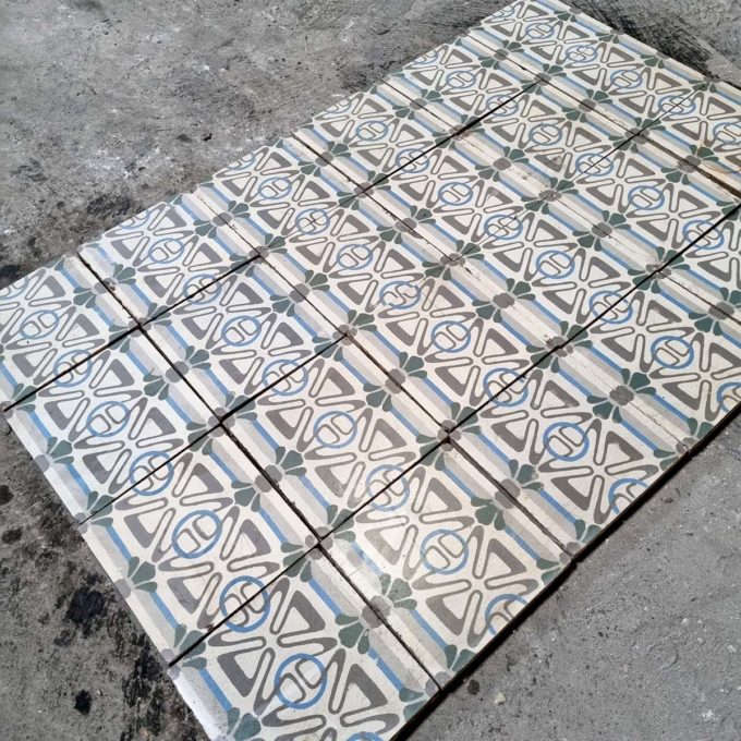 Art Nouveau cement tile frieze 3.36m