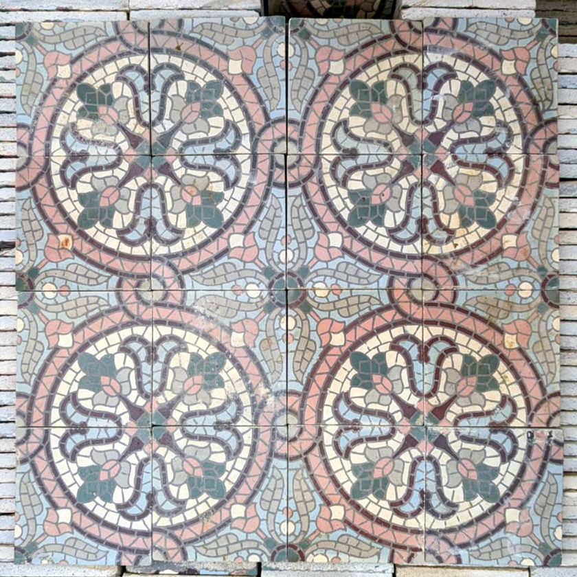 Carreaux de ciment motif mozaïque 21,9m²