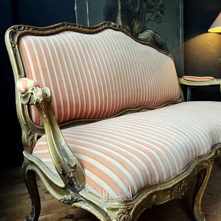 Old Louis XV style bench seat side zoom