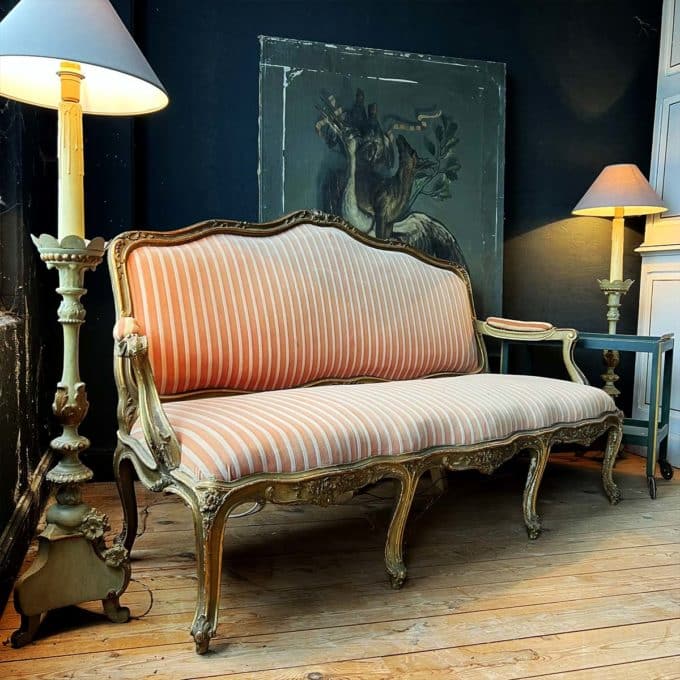 Ancienne banquette style Louis XV