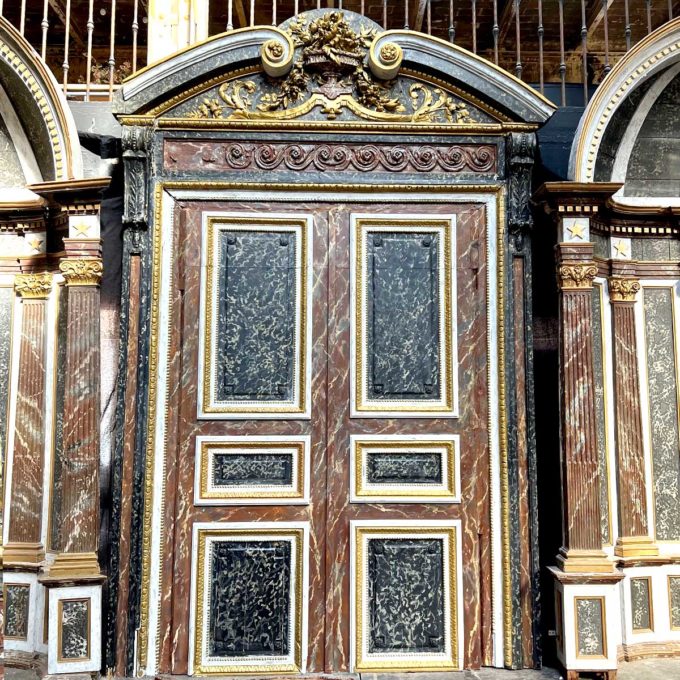 Imitation marble decorative door