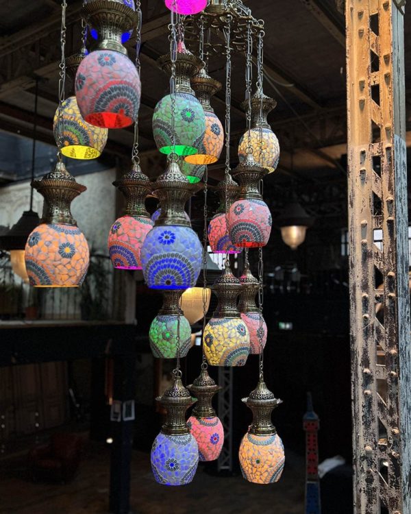 lustre multicouleur en pate de verre