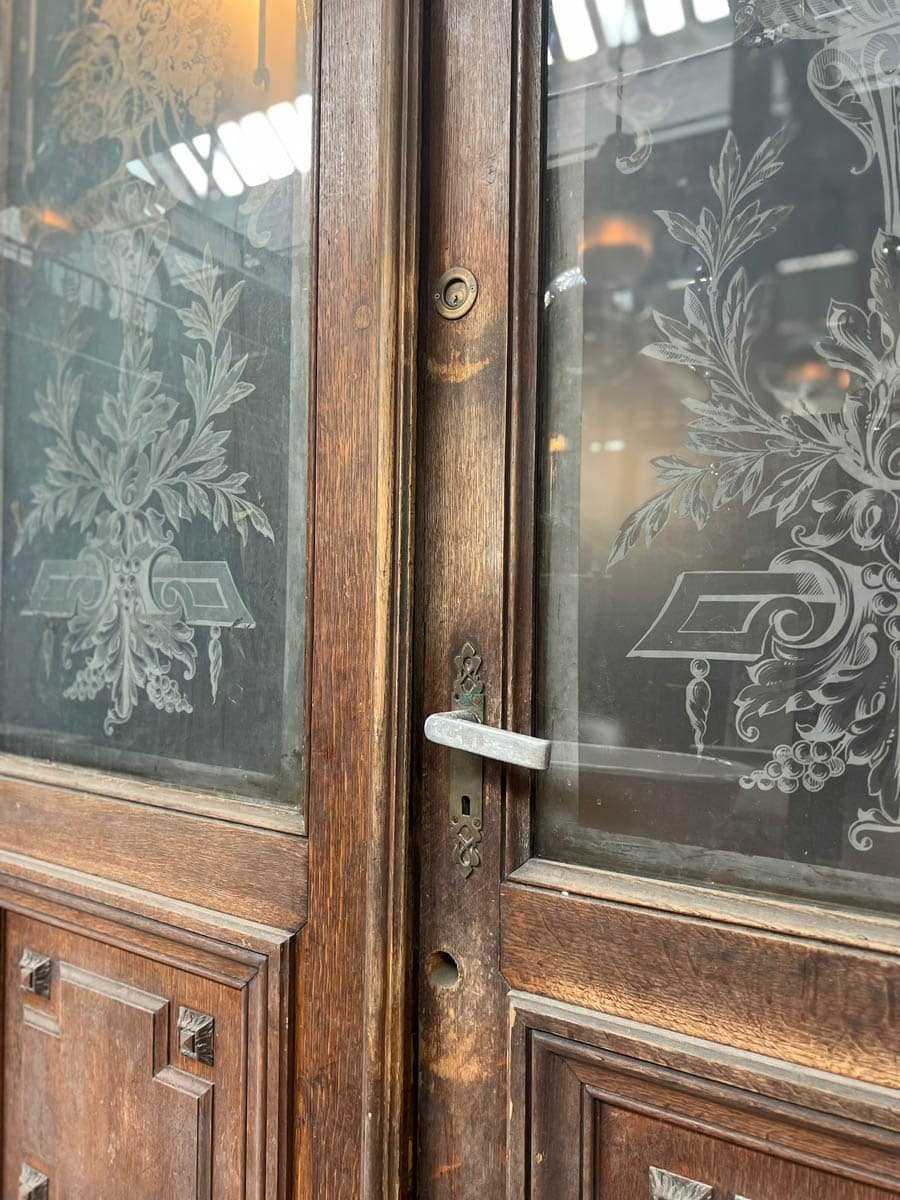 Paire de double portes avec verre gravé 155x300cm7 | Matériaux Authentiques Paire de double portes avec verre gravé 155x300cm