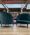 Pair of arflex delfino armchairs