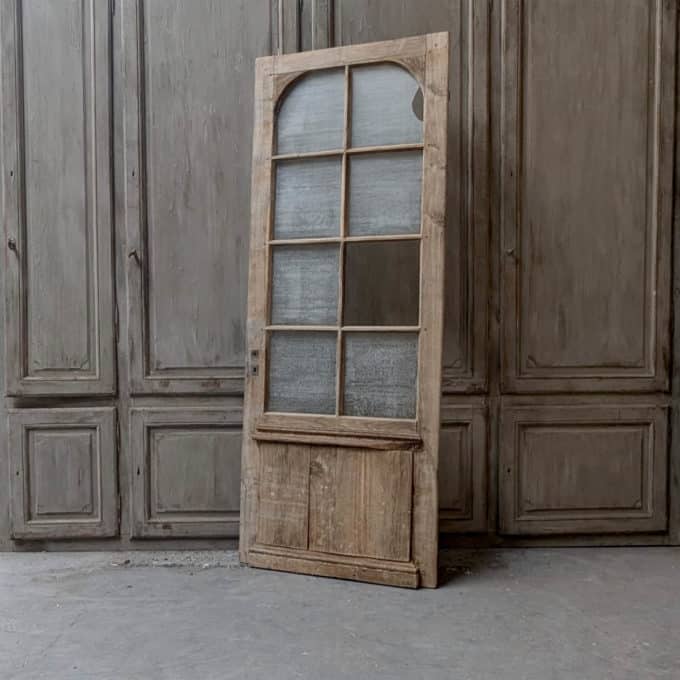 Porte ancienne vitrée en chêne 91x236cm