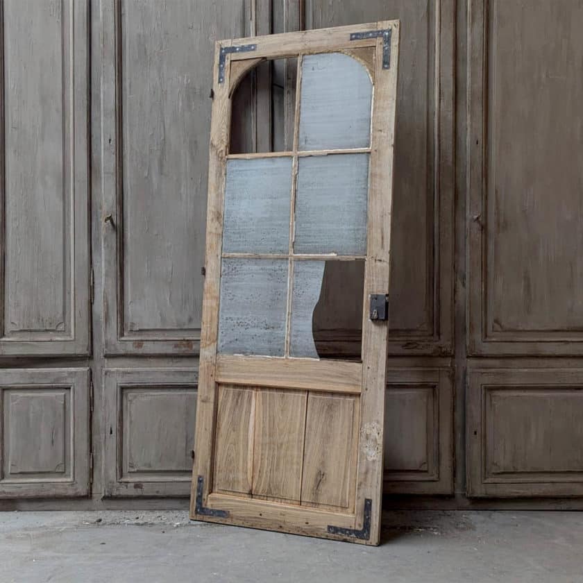 Porte ancienne en chêne vitrée 90x235cm