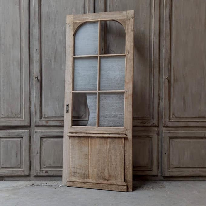 Antique oak glass door 90x235cm