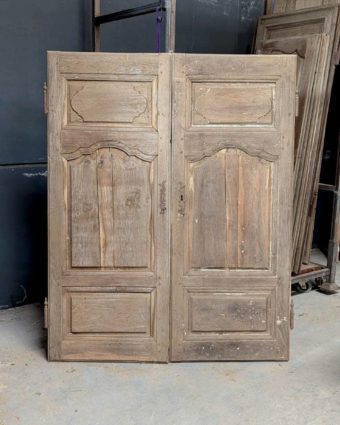 Double porte de placard en chêne XVIIIème 122x152cm