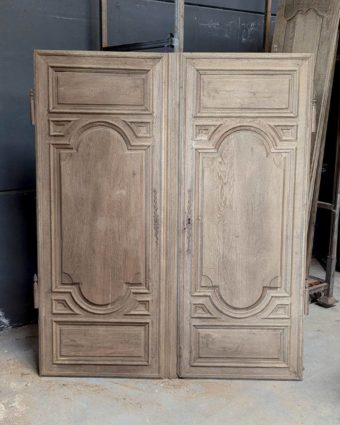 Double porte de placard en chêne XVIIIème 139x169cm