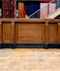 Oak countertop facade with black marble top, 15m