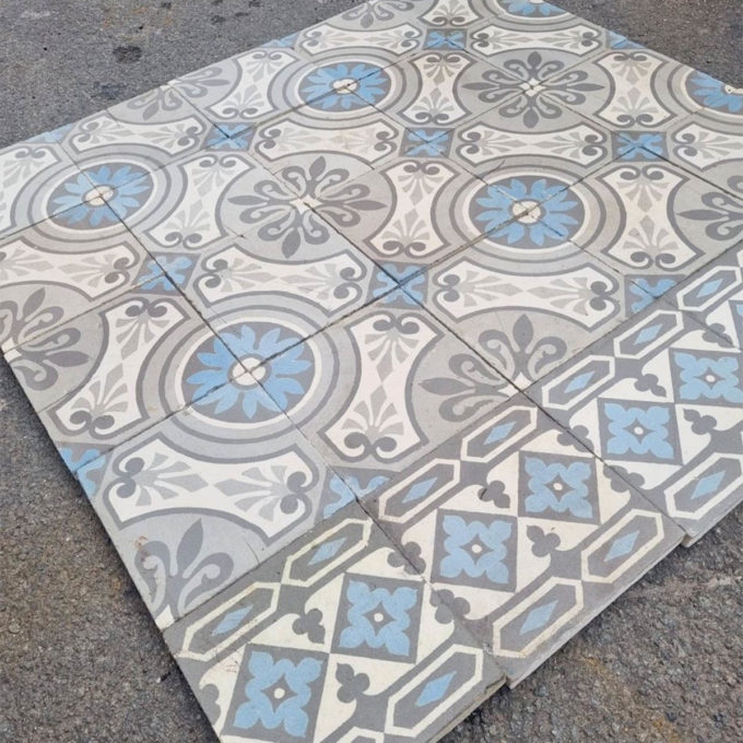 Carreaux de ciment avec sa frise 22m²