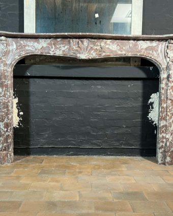 Red marble mantel front