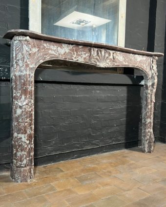 Red marble mantel side