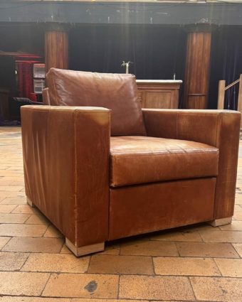 Fauteuil club en cuir