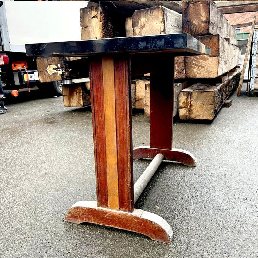 Red Formica table for 4 people