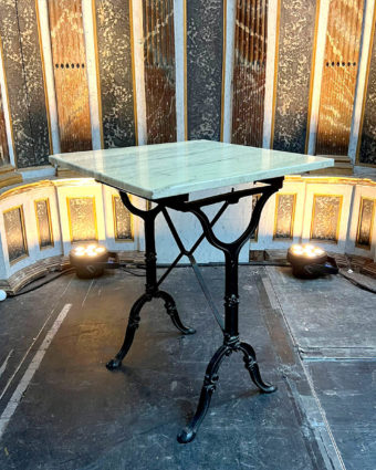 table avec plateau marbre 2 personnes