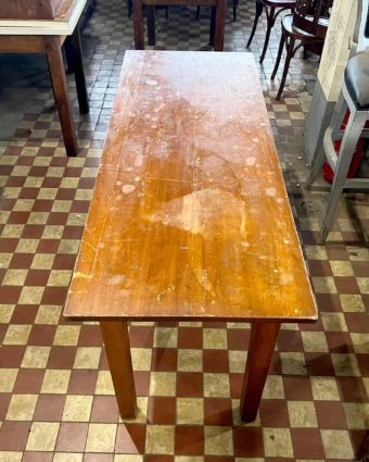 AMOS wood-top table with wooden base