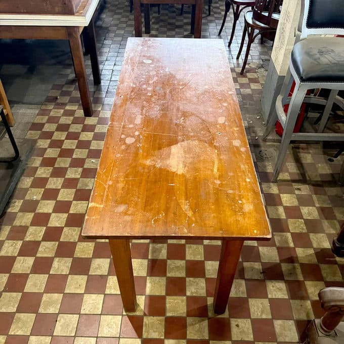 Table plateau bois avec pietement bois AMOS