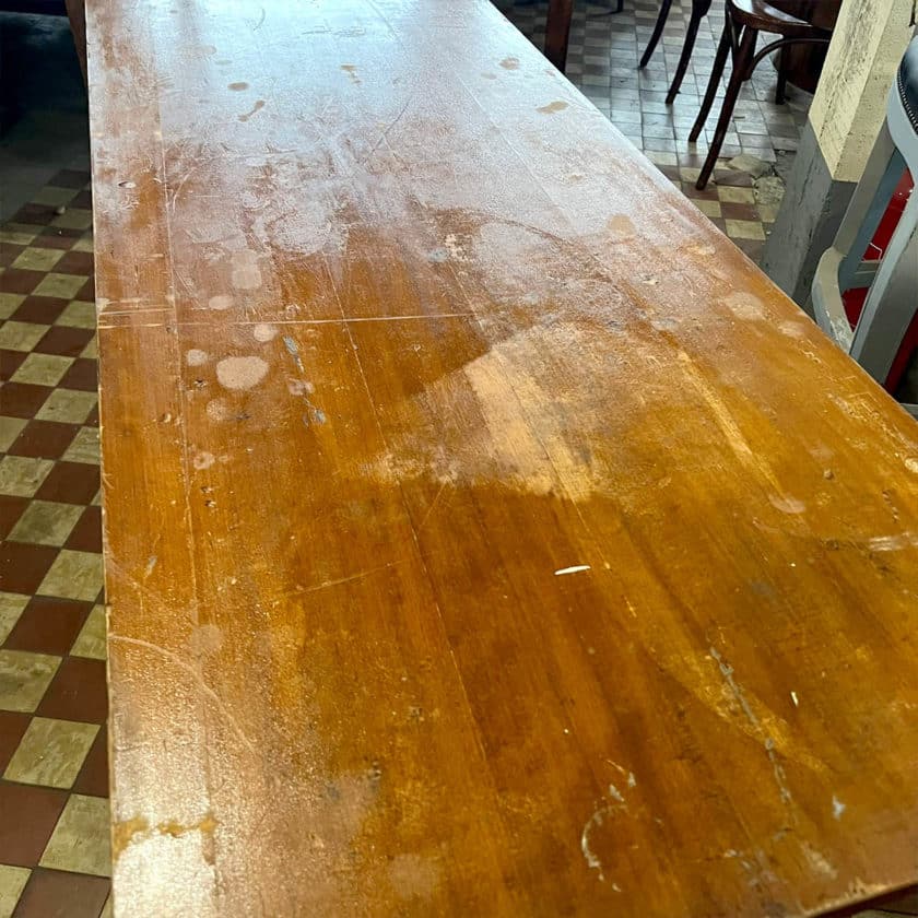 Table plateau bois avec pietement bois AMOS