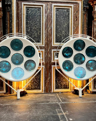 Pair of scialytic floor lamps