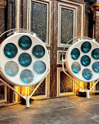 Pair of scialytic floor lamps