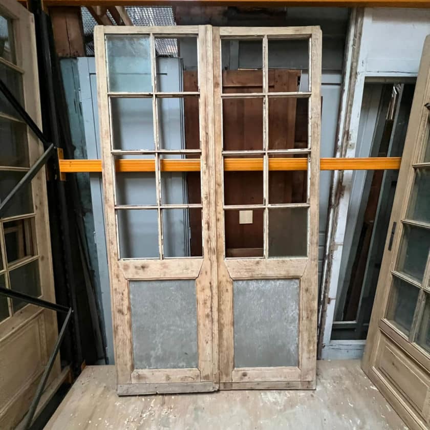 Stripped double glass door 140x240cm