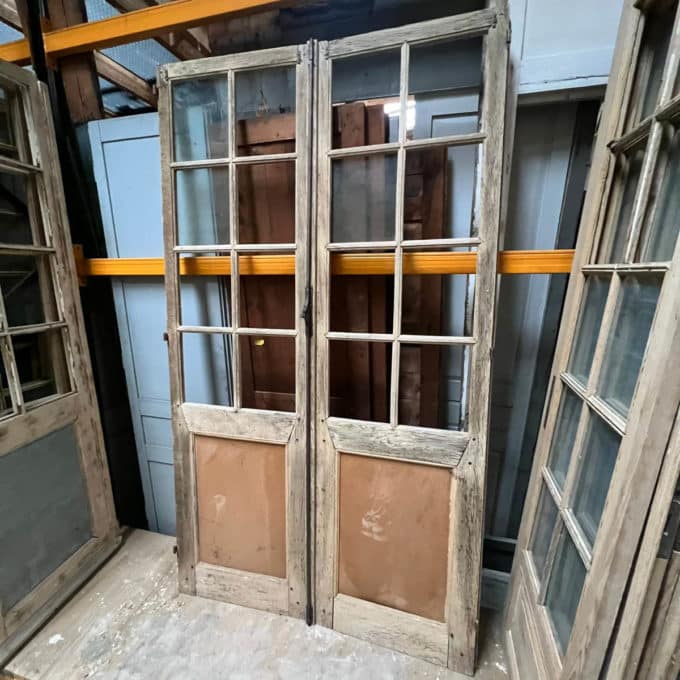 Stripped double glass door 140x241cm