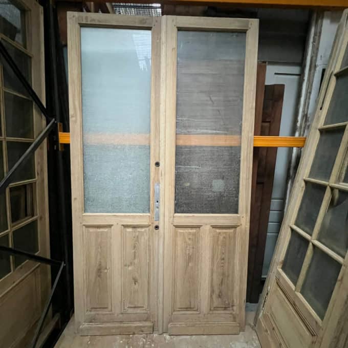 Stripped double glass door 140x247cm