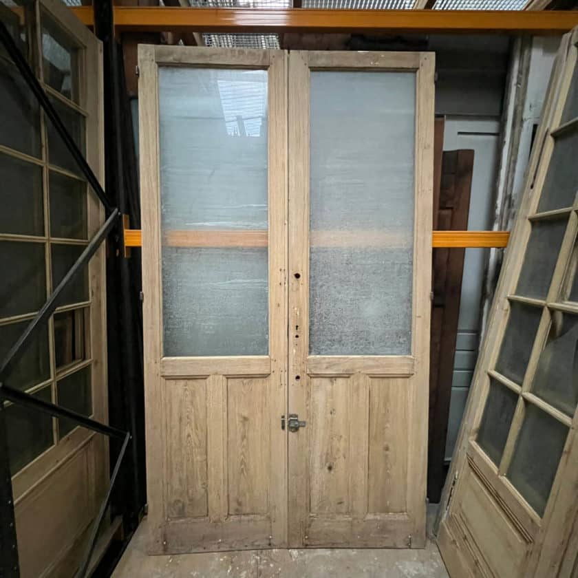 Stripped double glass door 140x247cm