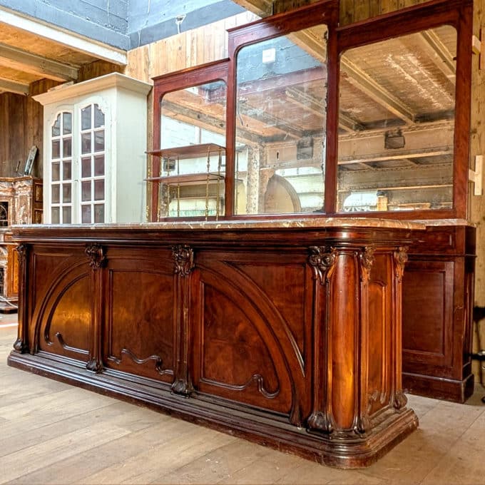 Comptoir de bar et arrière bar Art Nouveau 1