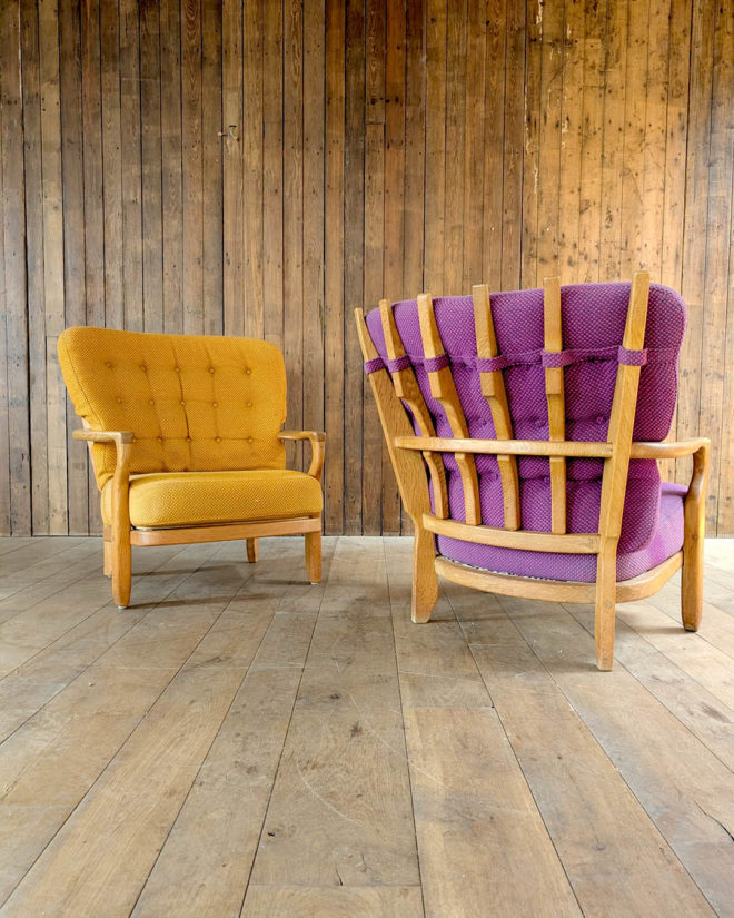 Pair of Guillerme and Chambron side chairs