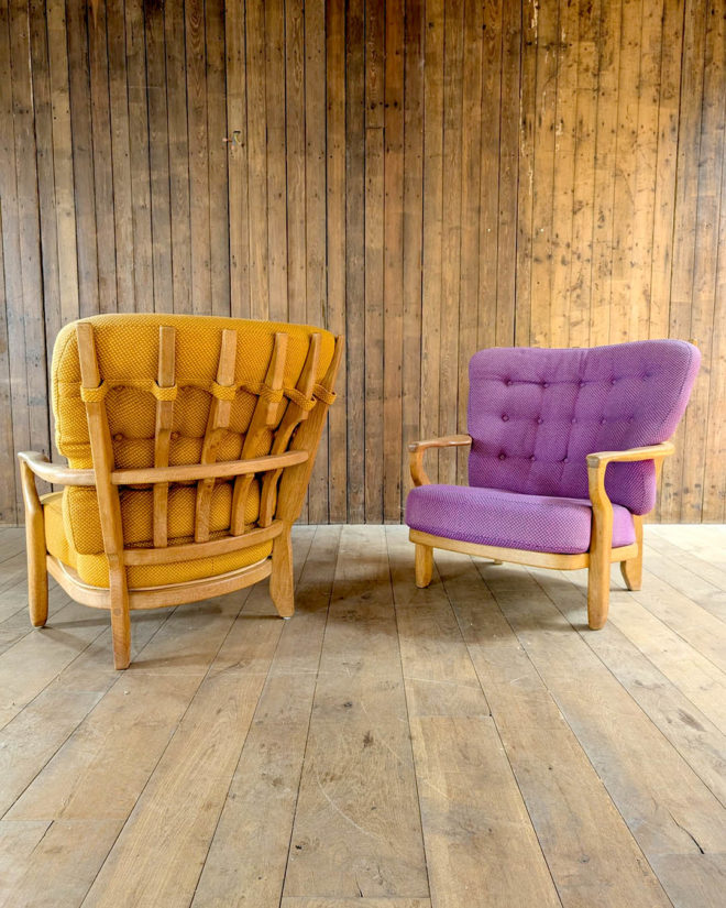Pair of Guillerme and Chambron side 1 armchairs