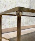 Table basse rectangulaire en Laiton avec bords verre miroir