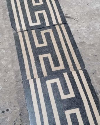 Cement tile frieze, 7m linear
