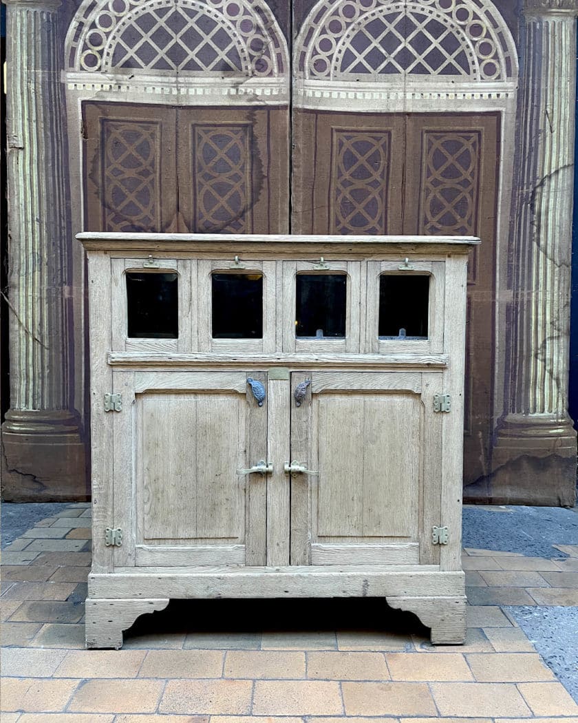 Antique fridge in pickled oak