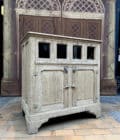 Ancien frigo en chêne décapé