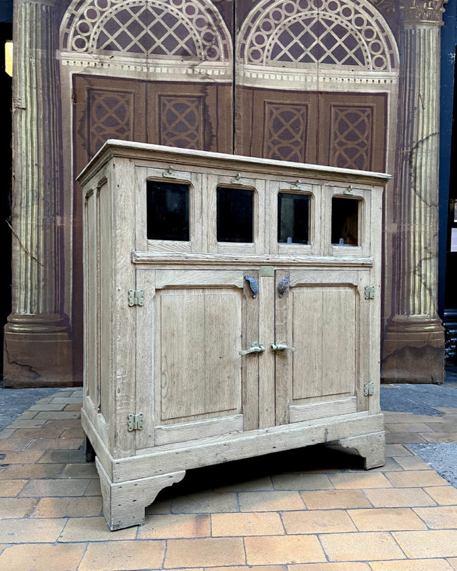 Antique fridge in pickled oak