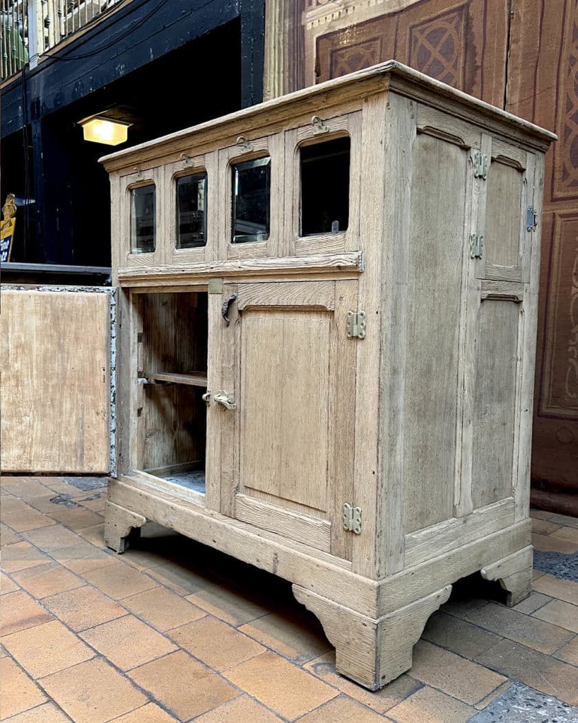 Antique fridge in pickled oak