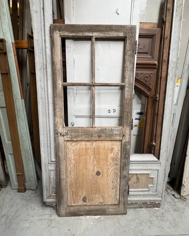 Porte vitrée décapée 77x192 cm