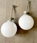 Paire de suspension en opaline
