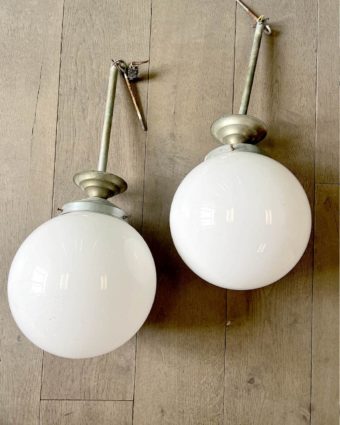 Pair of opaline pendants