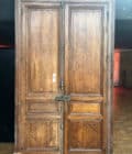 Double porte avec bâti enb chêne 175,5x290 cm