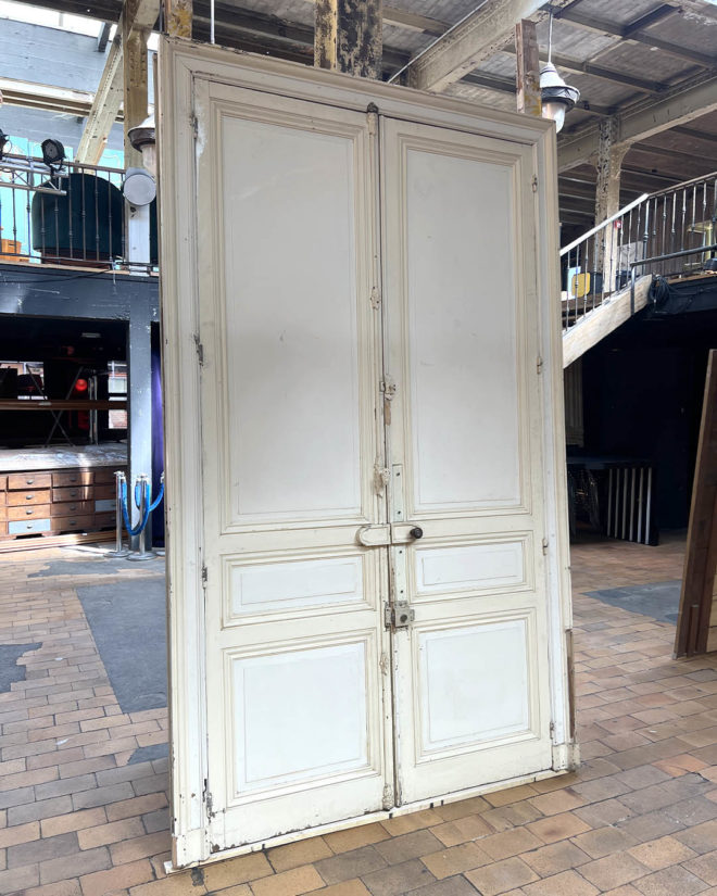 Double porte avec bâti en chêne 175,5x290 cm