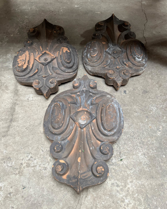 Batch of terracotta facade ornaments